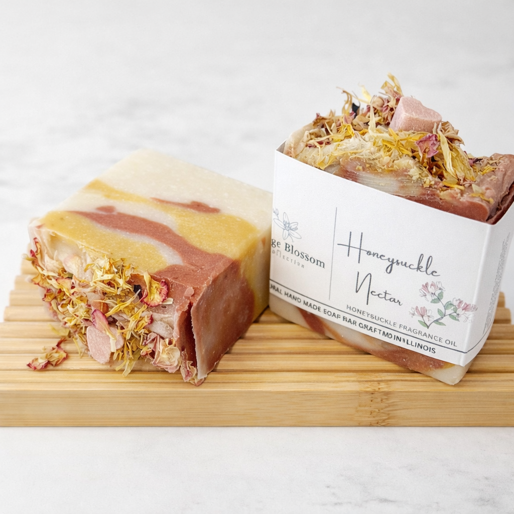 Honeysuckle Nectar artisan soap bar natural ingredients gift set Orange Blossom Collective Illinois
