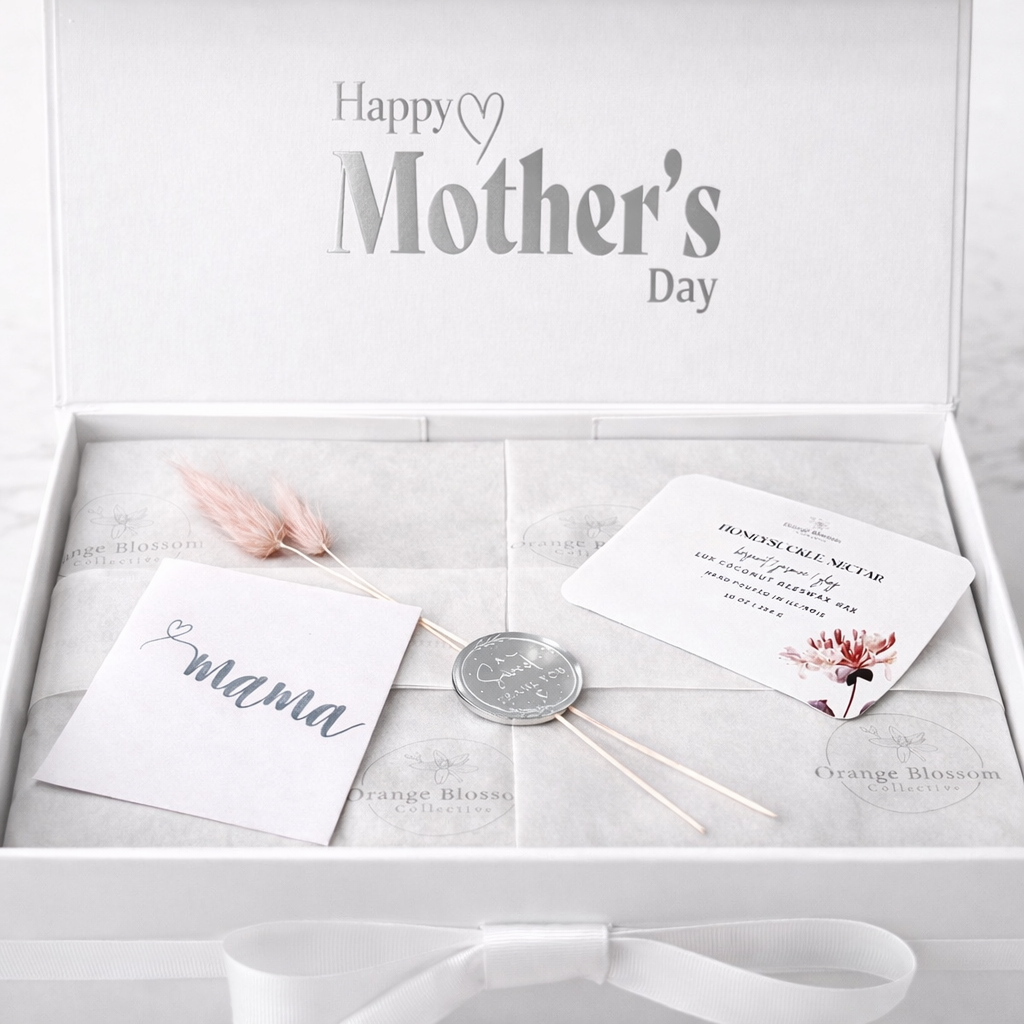Honeysuckle Nectar gift set candle soap botanical keepsake Mother's Day Orange Blossom Collective