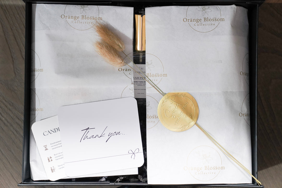 Kabah Perfume Luxe Box OBC tissue paper thank you card gold wax seal gift presentation black box Illinois
