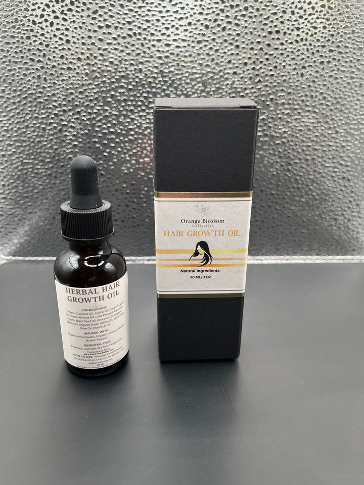 Herbal hair growth oil natural ayurvedic botanicals handmade small batch Orange Blossom Collective Illinois