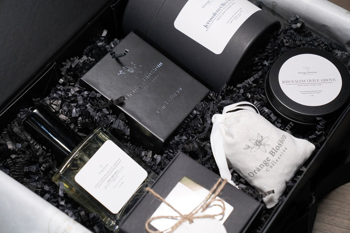 Birthday Gift Box black luxury handmade candle soap wax melt car diffuser Orange Blossom Collective Illinois