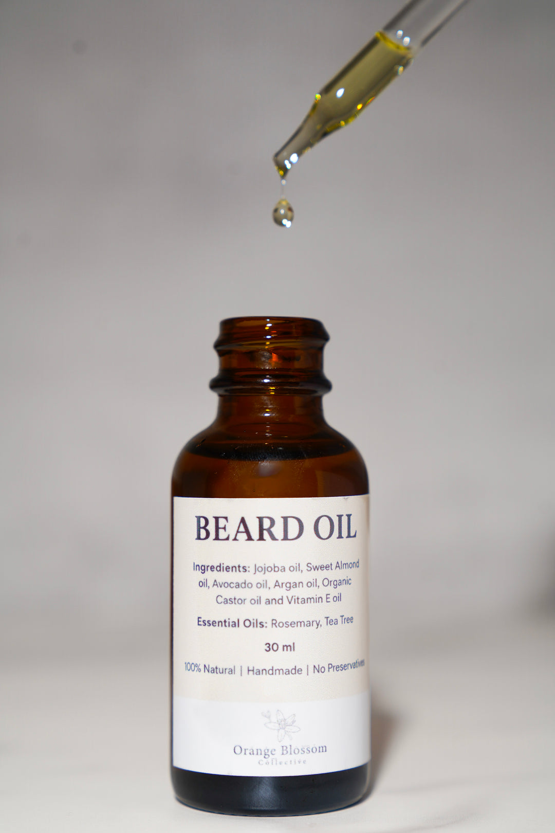 Natural beard oil jojoba argan handmade small batch Orange Blossom Collective Illinois
